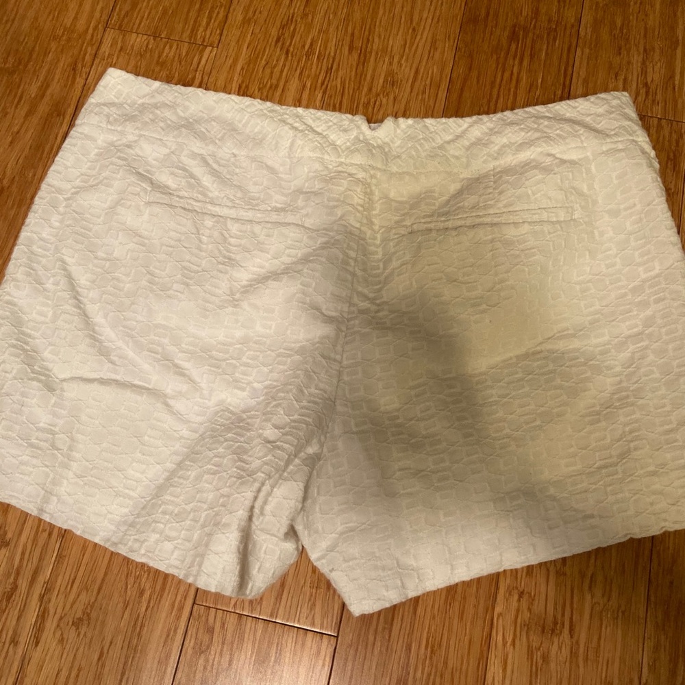 Textured White Shorts